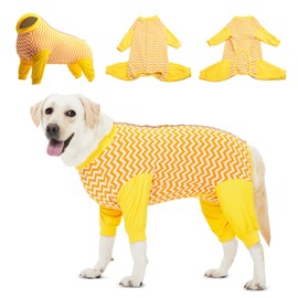 LovinPet Dog Recovery Suit - Medium Large - Dog Bodysuit for Abdominal Wound After Surgery Anti Licking Abdominal Wound Surgical Clothes Post-Operative Vest E-Collar Alternative,Wavy Long Leg,L