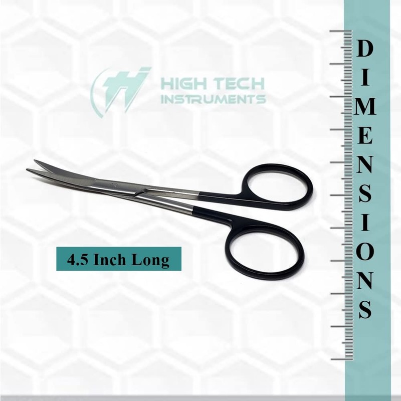 Premium Iris Scissors Micro Dissecting Scissors Curved 4.5" with Fine