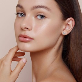 CUPENDA Sterling Silver Chicken Stud Earrings - Farm Animal Jewellery for Women