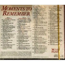 Moments to Remember: Readers Digest, The Songs and Stars We'll Never Forget (CD)