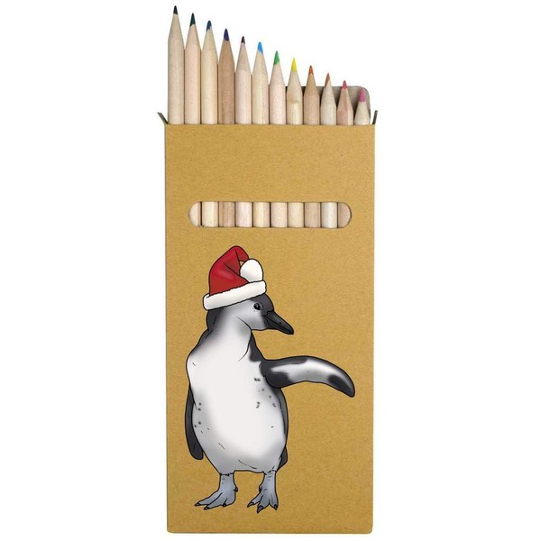 Azeeda 12 x 'Christmas Penguin' Long 178mm Coloured Pencils/Pencil Set