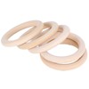 20Pcs Wood Baby Natural Teething Rings DIY Jewelry Circle Pendant