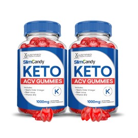 Justified Laboratories (2 Pack) Slim Candy Keto ACV Gummies Advanced Formula 1000MG SlimCandy Keto Gummies Apple Cider Vinegar Formulated with Pomegranate Beet Juice Powder B12 Vegan Non GMO 120 Gummys