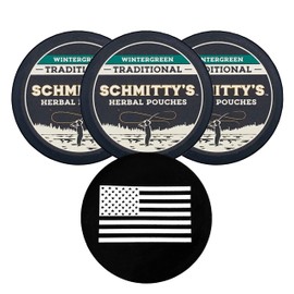 DC Crafts Nation Skin Can Cover US Flag with 3 Cans Schmitty's Herbal Snuff Wintergreen Pouches