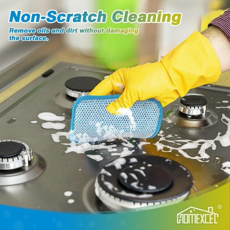 HOMEXCEL 12 Pack Scrub & Wipe Cloths, Scrub Sponges with