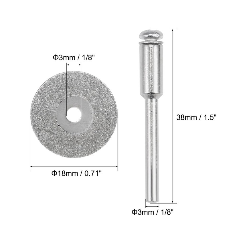 sourcing map 10pcs 18mm Diamond Coated Rotary Cut Off Grinding