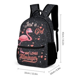 Flamingo Backpack with Lunch Box & Pencil Case for Kids Girls Boys School, 16 Inch Cute Flamingos Bookbag, School Backpack for Students Children, Lightweight, Large Capacity