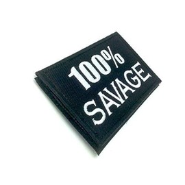 100% Savage Embroidered Airsoft Velcro Fastener Repair Patches