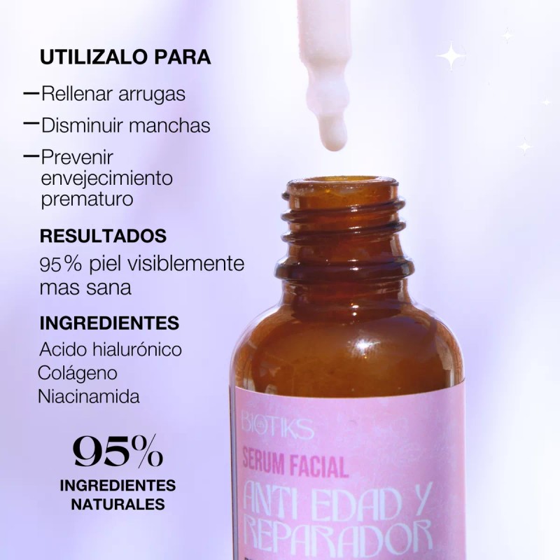 Biotiks Sérum Facial De Retinol, Niacinamida, Rosa Mosqueta Antiedad