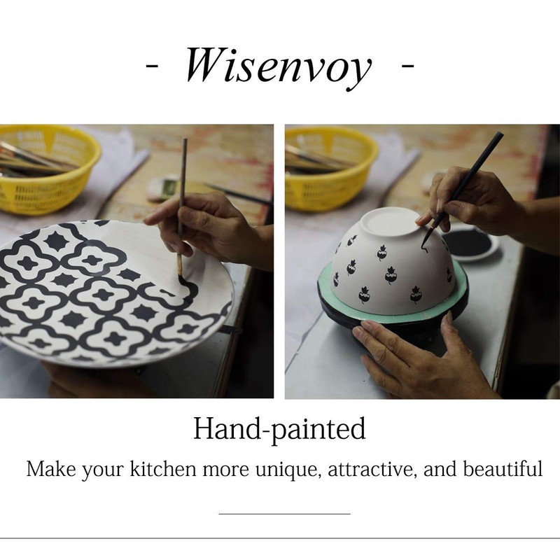 Wisenvoy Dinnerware Set - Ceramic Plates and Bowls for 4