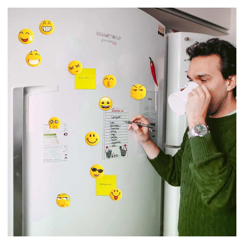 12PCS Emoji Fridge Magnets Refrigerator Funny Fridge Magnets Cute Magnets