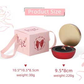 iSuperb Rose Gifts for Women Jewellery Box Rose Flower Gifts for Women Ring Box Rose Flower with Gift Box for her on Birthday, Anniversary, Valentine's Day, Mother's Day, Christmas (Red)