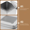PACKOVE Small Metal Storage Box with Lid Square Silver Metal