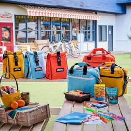 AO Coolers Tangerine Lunch Soft Cooler, 1.2 gal (5.7 L), Lightweight, Cold Insulation, Roll Top, Small, Cooler Box, Cold Storage Bag, Camping, Picnic, Subcooler, Foldable, (Genuine Japanese Product)