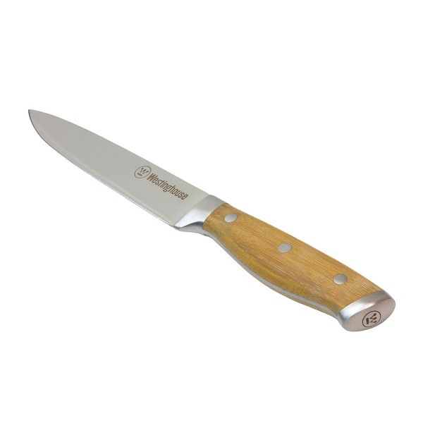 Westinghouse 15cm Slicing Knife for Meat and Sushi, Stainless Steel Carving Knife, Ergonomic Handle Design Chopping Knife, Bamboo