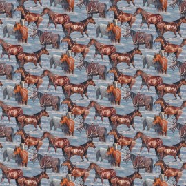 Northcott Hidden Valley - Naturescapes by David Graham DP26978 44 Horses Cotton