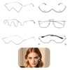 PLKDJDM Frameless Diamond Eyeglass Frames, V-shaped Crystal Eyeglass Frames, Stylish