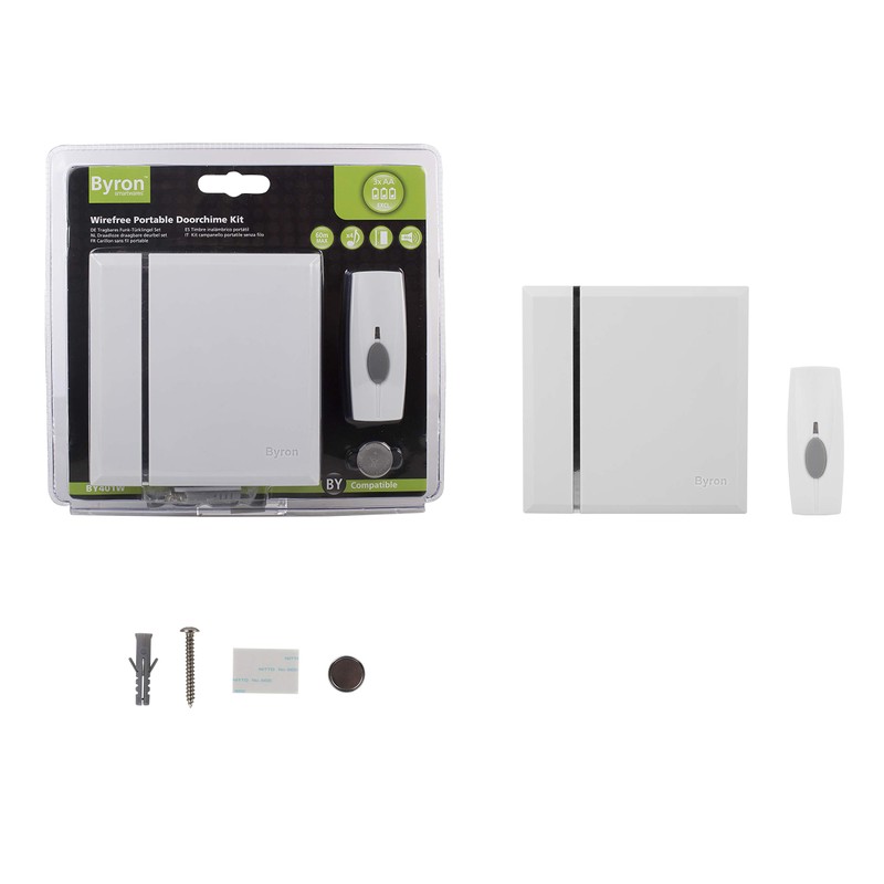 Byron Sentry BY401W 60m Wireless Wall Mounted Door Chime Kit