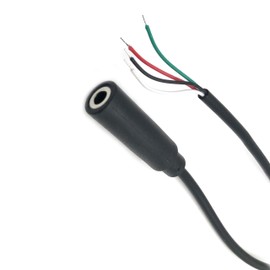 6Pcs 3.5mm Female Jack to Bare Wire Open End TRRS 4 Pole Stereo Audio Cable Replacement for Headphone Earphone Microphone Repair Cable 11.8 inch