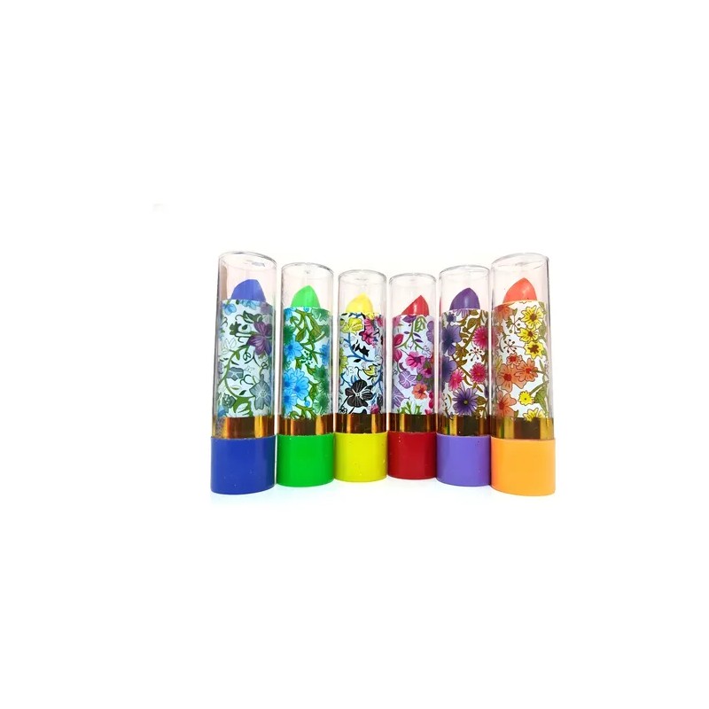 Pack 6pz De Labial Mágico Floral Para Labios Con Aroma