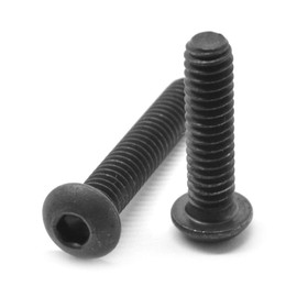 #4-40 x 1/2" (FT) Coarse Thread Socket Button Head Cap Screw Tamper Resistant Hex Pin-in Alloy Steel Black Oxide Pk 100