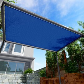 Windscreen4less 7' x 7' Sun Shade Sail Straight Edge Sun Shade Canopy Cover Outdoor with Grommets D-Ring UV Block for Pergola Backyard Patio (Blue)