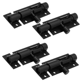 Yoohey 2.5 Inch Barrel Bolt Latch, Black Metal Door Latch Lock, 4 Packs Aluminum Door Bolt Lock Slide Heavy Duty, Modern Style Barrel Latches Hardware with Screws