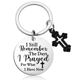 Qiubewi Christian Keychains for Men Women Cross Keychain Jesus Keychain for Boys Girls Bible Verse Keychains for Him Her Christian Car Accessories Mens Spiritual Baptism Gift Communion Gift