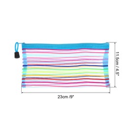 PATIKIL Mesh Zipper Pouch, 12 Pack Nylon B6 Size Pen Pencil Case Document Toiletry Cosmetic Makeup Zipper Travel Pouch Organizer for Office, Sky Blue