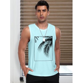 Bupekbee Mens Graphic Tank Tops Sleeveless Workout Gym Shirts Beach Hawaiian Coconut Tree Patriotic Style T-Shirt 2025