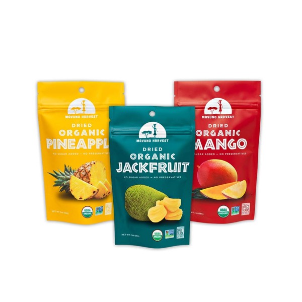 Mavuno Harvest Direct Trade Organic Dried Fruit Variety Pack, Mango,