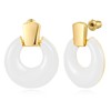 White Dangle Earrings for Women Statement Chunky Gold Drop Earrings