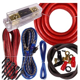 Complete 4000W to 7000W Gravity 0 Gauge Amplifier Installation Wiring Kit Amp PK1 0 Ga Red - for Installer and DIY Hobbyist - Perfect for Car/Truck/Motorcycle/RV/ATV