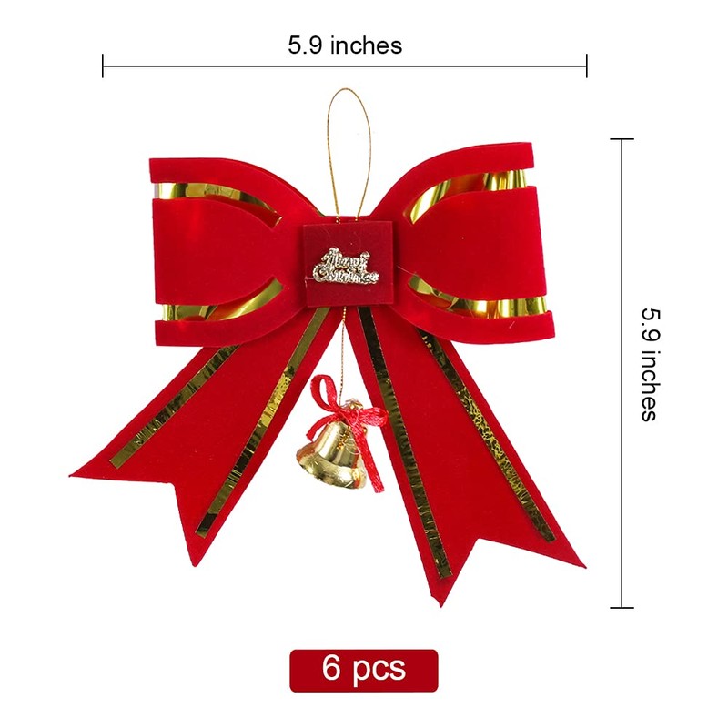 Skystuff Christmas Bow Red Decorations for Tree, Christmas Tree Bow