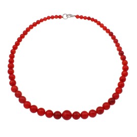 Treasure Bay Charming 4-9mm Natural Red Coral womens Beaded Necklace 46cm