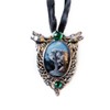 Protector - Wolf Cameo Oval Cabochon Style Pendant Necklace in