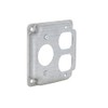 4 in. Square Cover, Exposed Work, Duplex/1.406 in. Dia. Receptacle