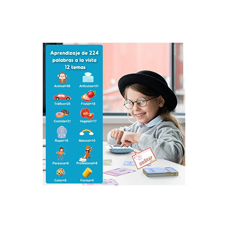 Juguetes de Aprendizaje con Tarjetas Flash Parlantes, Lectura Bilingüe en
