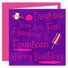 Daughter 14th Happy Birthday Card - Naughty Nails Design -