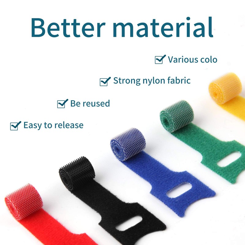 6 Inch Length Reusable Hook and Loop Cable Ties ，Strong