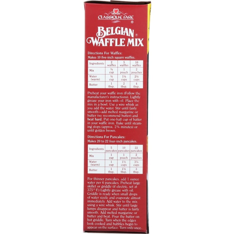 Classique Fare Belgian Waffle Mix (Pack of 2)