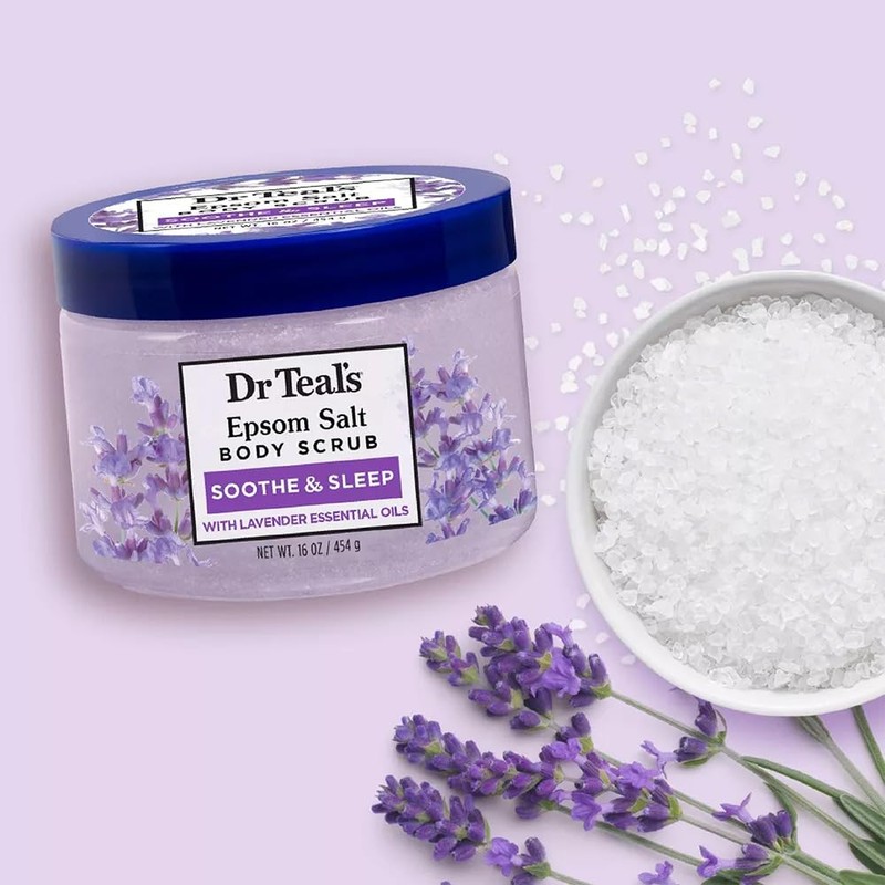 Dr Teal's Pure Epsom Salt Body Scrub, Soothe & Sleep