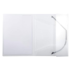 Exacompta KreaCover 55188E Pack of 5 Plastic Folders DIN A4 with 2 Elastic Bands and 3 Flaps Transparent Document Folder Ideal for Office and School