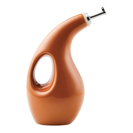 Rachael Ray 48466 Ceramic EVOO Oil and Vinegar Dispensing Bottle with Spout, 24 Ounce - Pumpkin Orange
