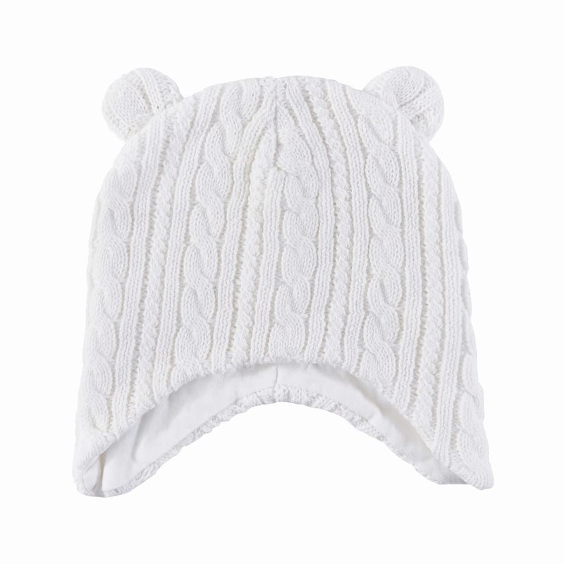 Snugtime Cable Earmuff Beanie, Cream, Medium