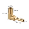 sourcing map Brass Barb Hose Fitting, 90 Degree Elbow 6mm