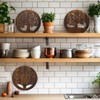 Beeveer 3 Pcs Life Tree Wooden Trivets Round Plates Pots