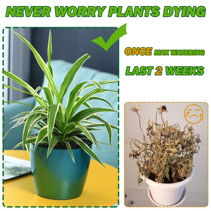 Planterhoma Self Watering Pots for Indoor Plants (Silver Gold, 6.7