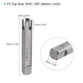 uxcell Tap Extractors M16 / 5/8" (Metric/Inch), 4 Flutes Broken Stripped Screw Thread Tap Remover High Carbon Steel Tool