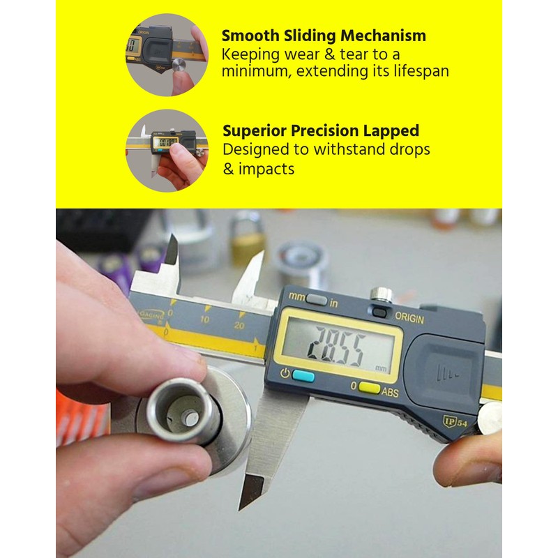 iGAGING Absolute Origin 0-6" Double Cut Depth Digital Caliper, IP54